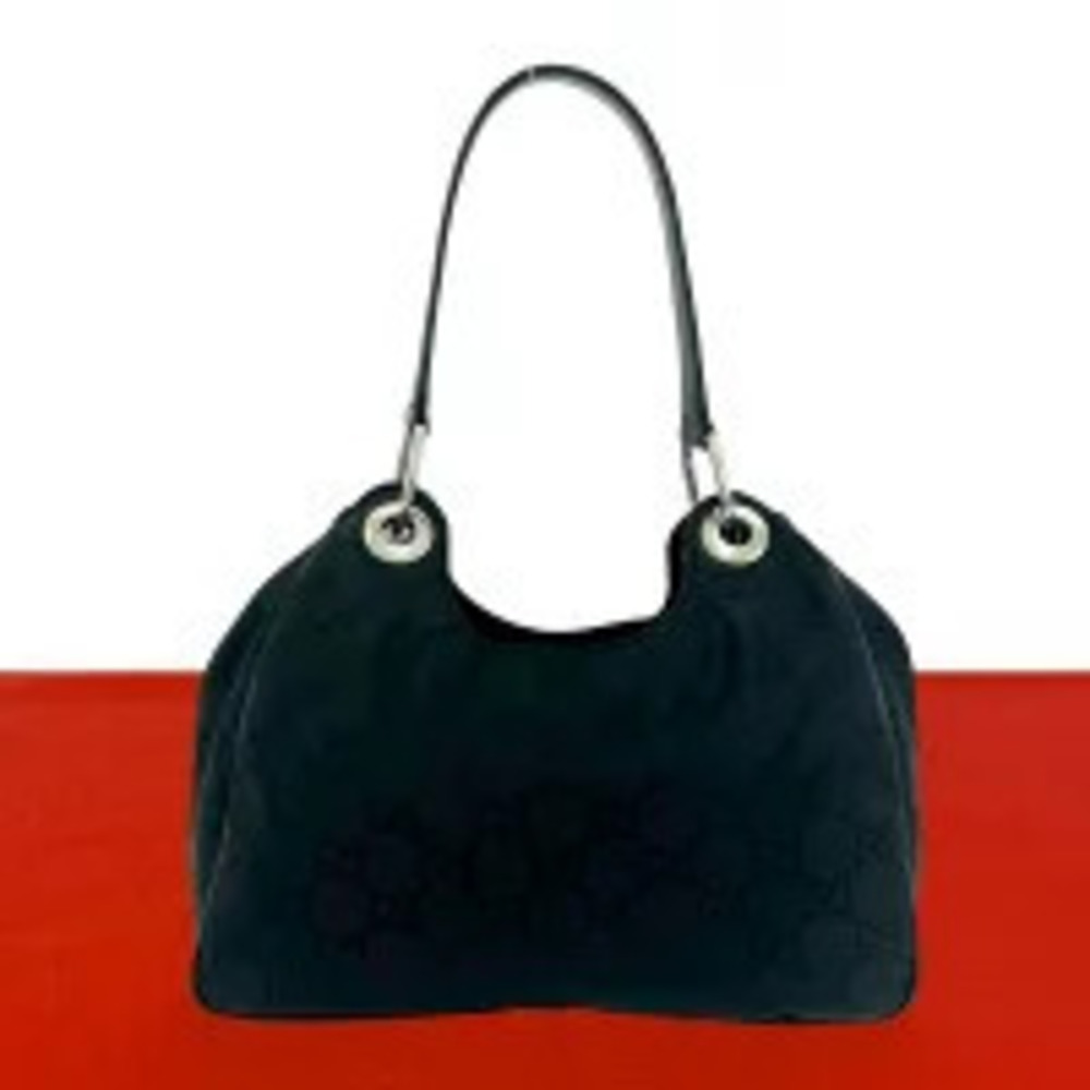 Gucci GG Leather Hobo Shoulder Bag Hobo Black